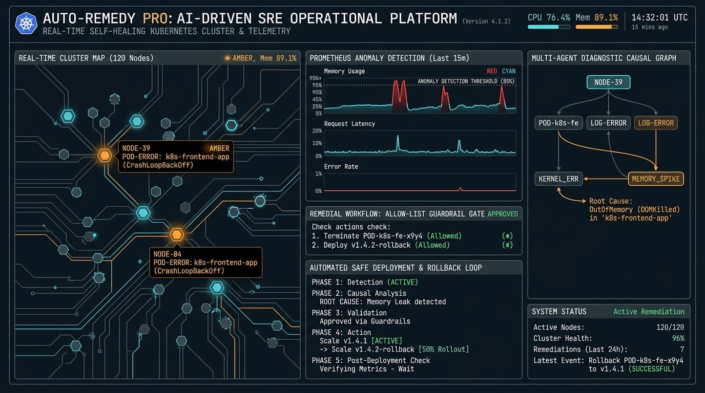 Self-healing AI SRE system architecture